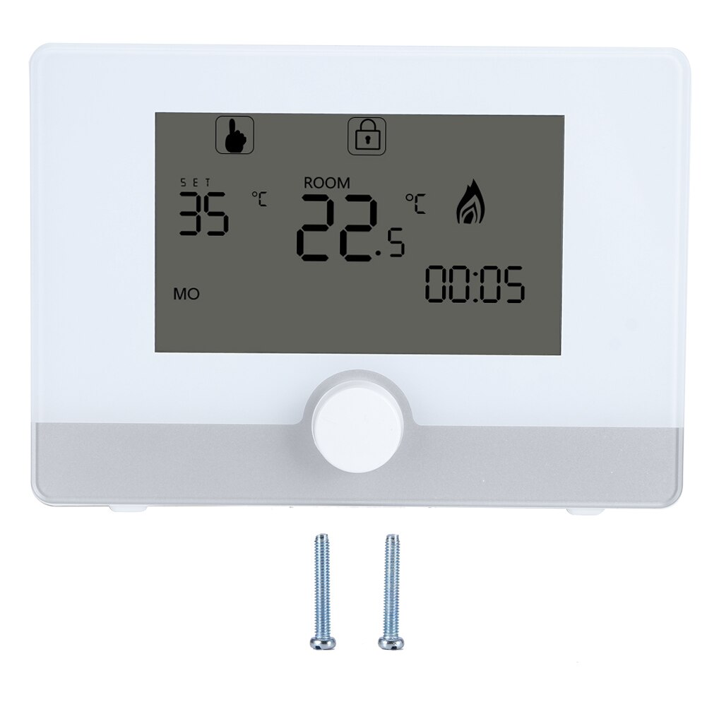 Decdeal WiFi thermostaat voor gasketel – spraakbediening, lcd-display met achtergrondverlichting, programmeerbare thermostaat, compatibel met Alexa Google Home