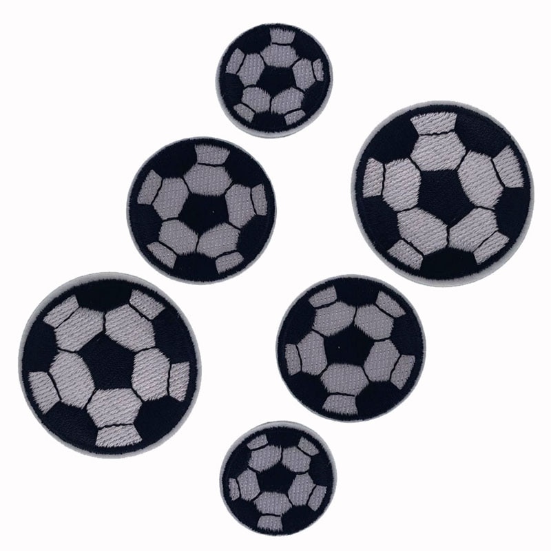 3/4/5Cm Voetbal Patroon Borduurwerk Patches Hotfix Motif Applicaties Iron Op Patches Badge Stickers Voor Kleding accessoire