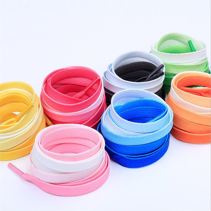 Cordones coloridos a la para zapatillas, cordones de lona de seda con gradiente de caramelo, arcoíris en crecimiento, 1 par