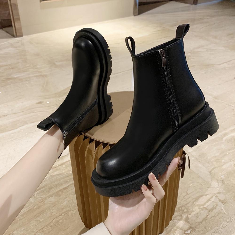 ELLALEE grande taille femme grosse botte chaude hiver Martin plate-forme Chelsea Western dames femmes bottines