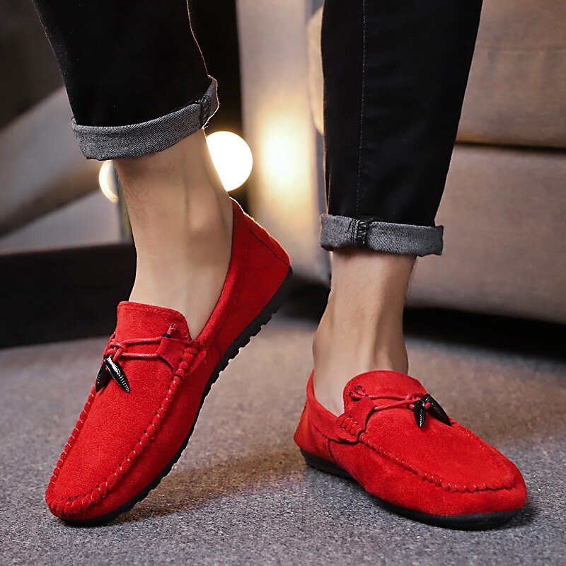Män fritidsskor män skor mocka man loafers mockasiner hombre slip on herr lägenheter loafers manskor skor vuxen