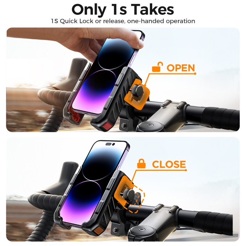 Joyroom uniwersalny uchwyt na telefon motocyklowy pół obudowy projekt rowerowy uchwyt na telefon szybka blokada do telefonów iPhone 4.7 "-7"
