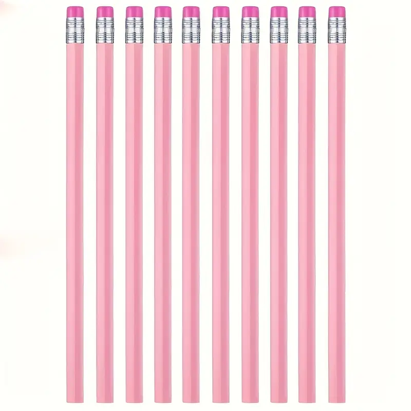 10/20/30 stuks houten roze bruiloft potlood met gum, Hb potlood voor school, kunst, kantoor, tekenen, schetsen, leren: WIT