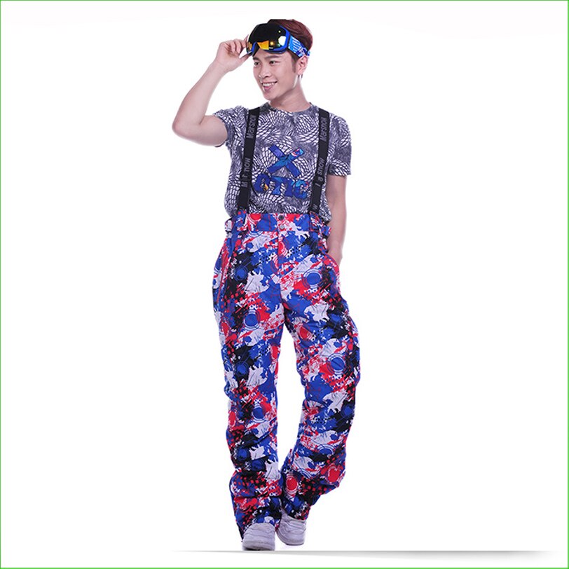 Frau04P neue draussen Winddicht Wasserdicht Atmungsaktiv Doppel Schicht Winter Ski hosen schnee Schlauch Ski Snowboard hosen mann: Farbe 2 / XXL