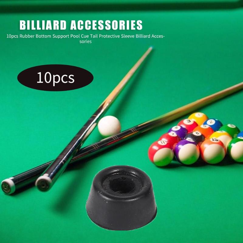 10Pcs Pool Cue Staart Beschermhoes Biljart Rubberen Onderkant Ondersteuning Pad