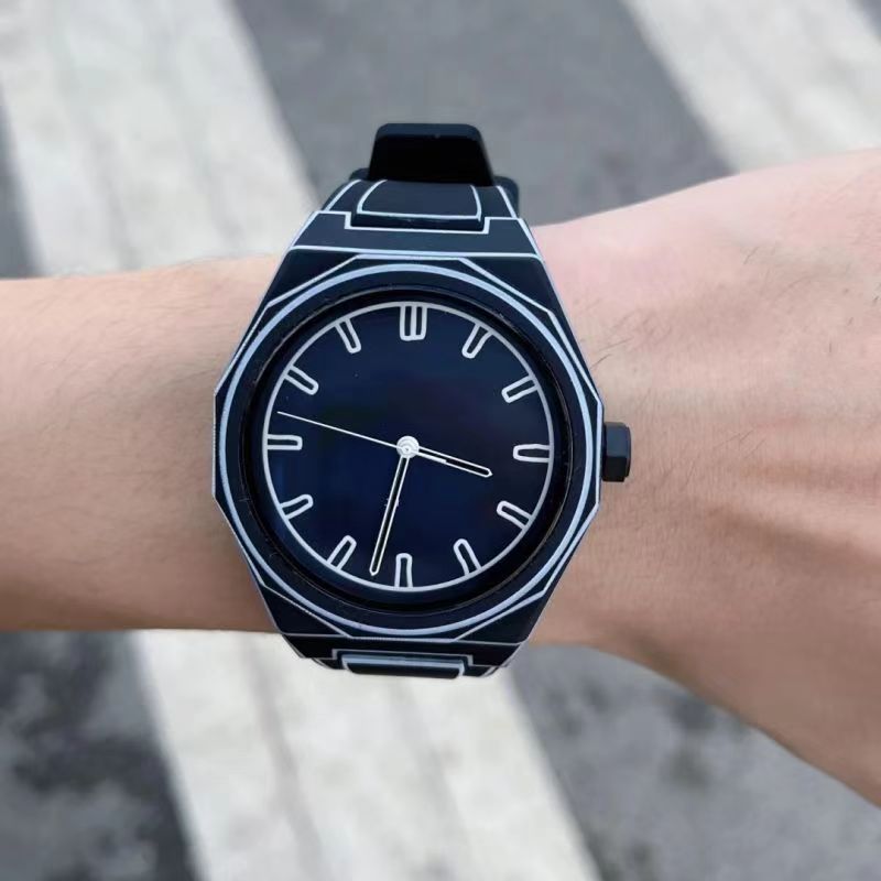 Herenhorloges in stripstijl met quartz uurwerk, casual waterdichte horloges voor mannen, uurwerk voor mannen