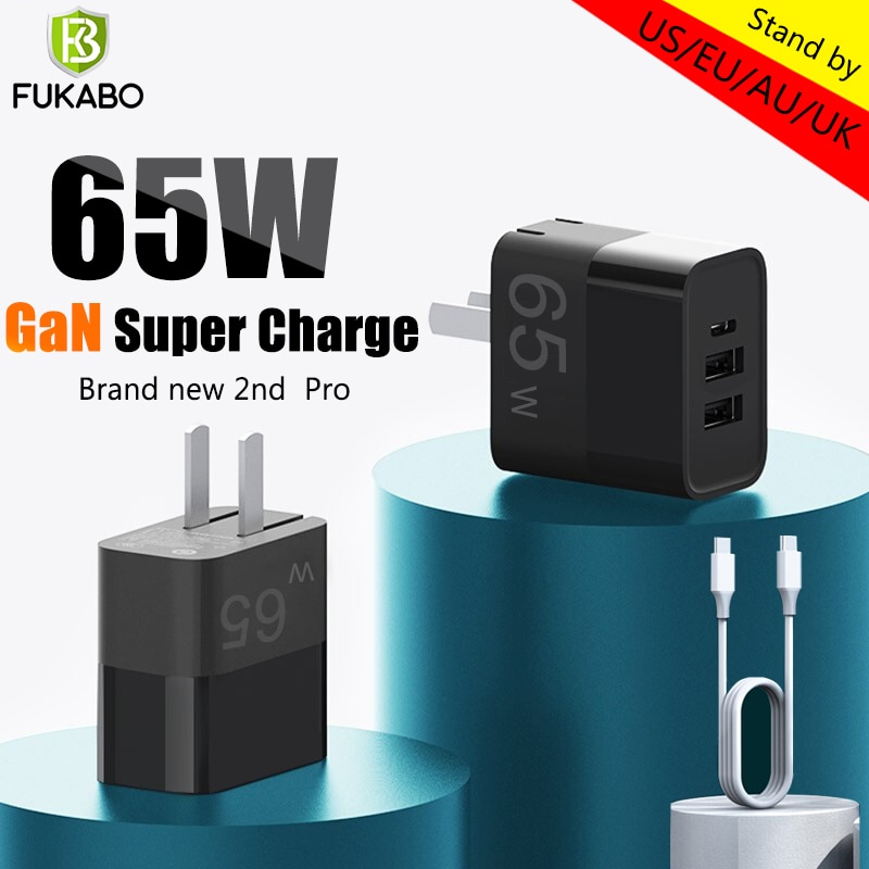 65W GaN Super rápido de carga/UK/AU/EU/US Plug Quick Charge 4,0 de 3,0 USB C cargador para iPhone 12 11 Pro X XS X MAX XR 8 SE