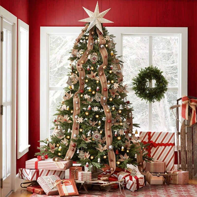 12 Pieces Christmas Burlap Tree Ornaments Hanging Decorations Christmas Stocking Tree Ball Shaped Decor for Christmas Party, 4 S