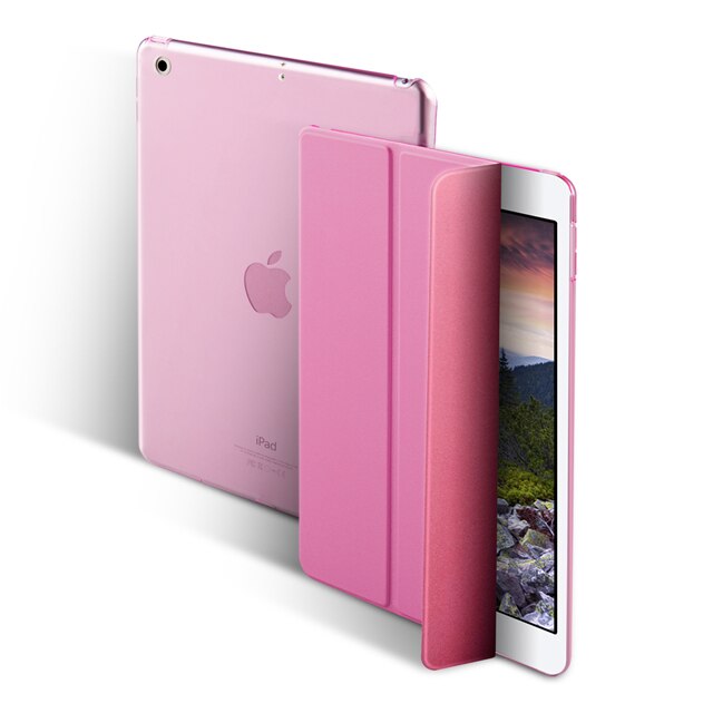 Fall für iPad Air 2 9,7 Ultra Dünne Magnetische Flip Stand PU Leder Funda für iPad 6 A1566 A1567 Smart abdeckung mit Auto Wake/Sleep-: Rose Red