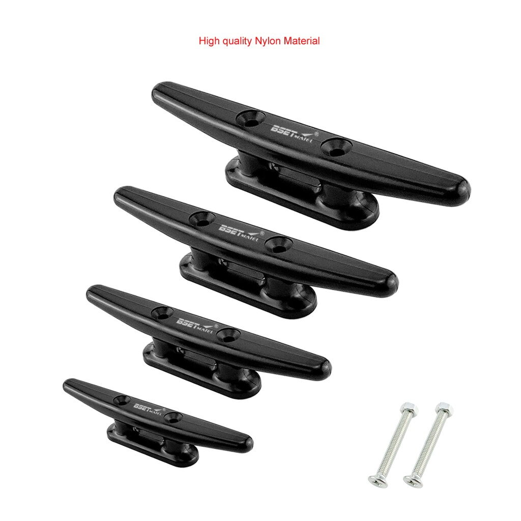 Nylon lav flat kloss åpen base kloss med 2 skruer marine båt yacht dekk line tau bånd kajakk kano dekk maskinvare tilbehør