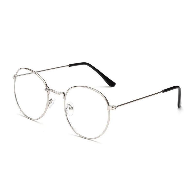 Gafas de lectura IBOODE gafas presbiopes redondas para hombres y mujeres gafas con dioptrías para mujer: +100 / Plata