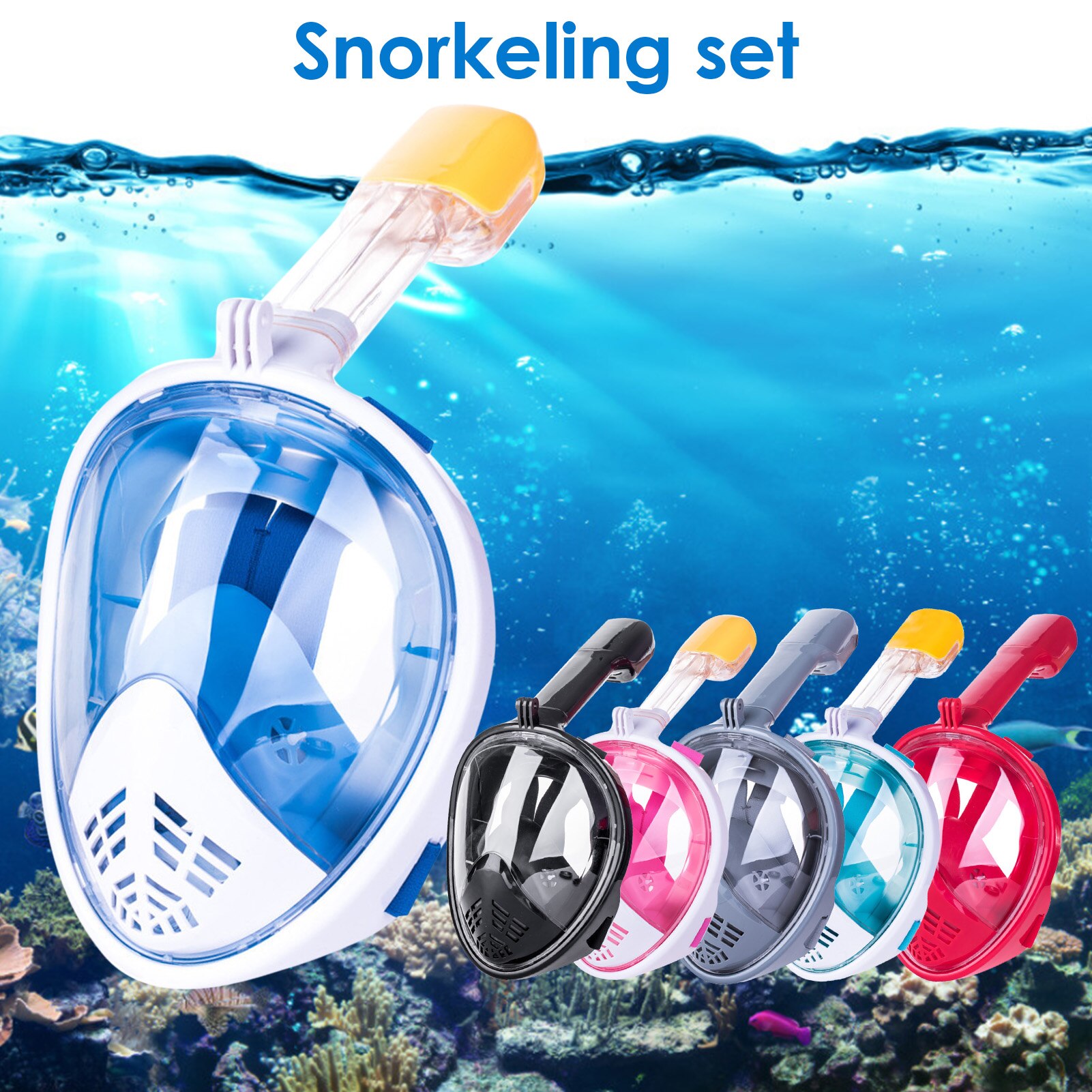 Scuba Swimming Mask Full Face Anti-fog Snorkeling Diving Mask Underwater Spearfishing Mask Glasses Protector Set For Adults