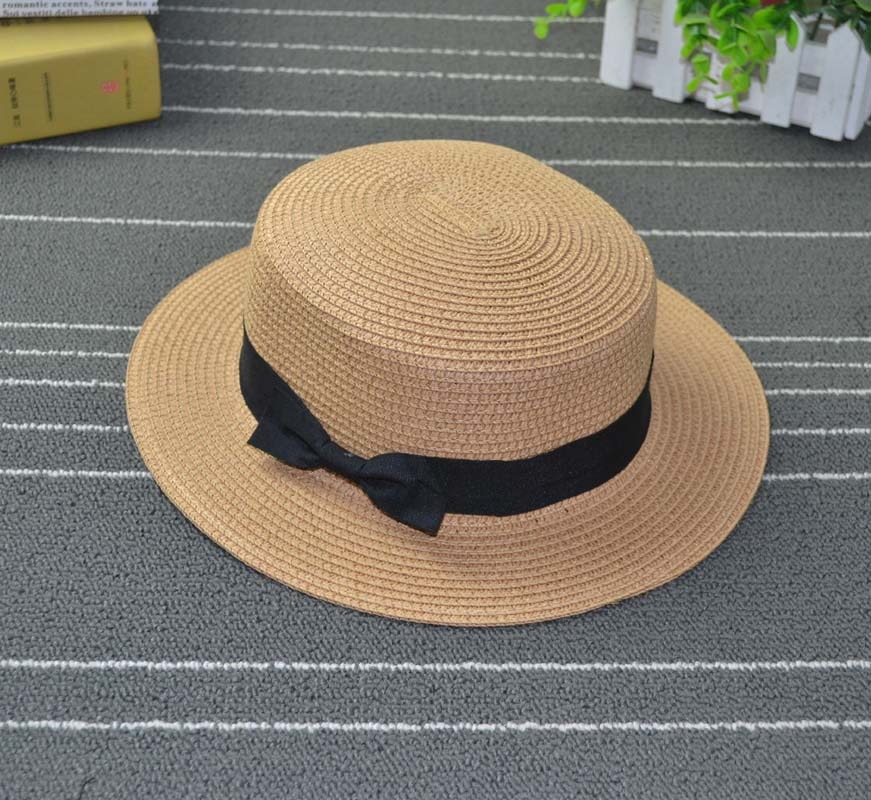 Sombrero de paja Hawaiano para dama, gorro de paja Hawaiano estilo panamá informal con lazo de lazo con borde plano, perfecto para playa