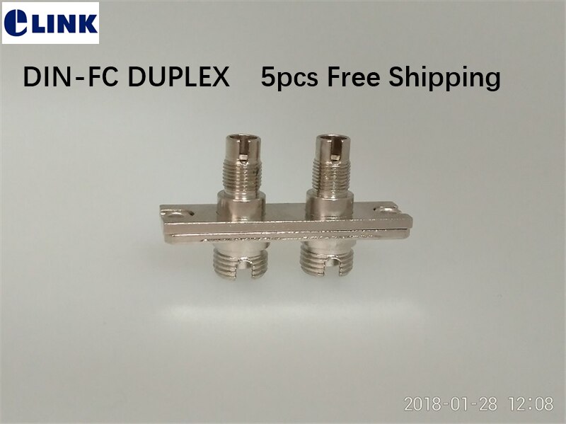 5pcs DIN-FC fiber hybrid adapter duplex vrouwelijke aan vrouwelijke Rechthoekige connector SM MM metal coupler 0.2dB ELINK
