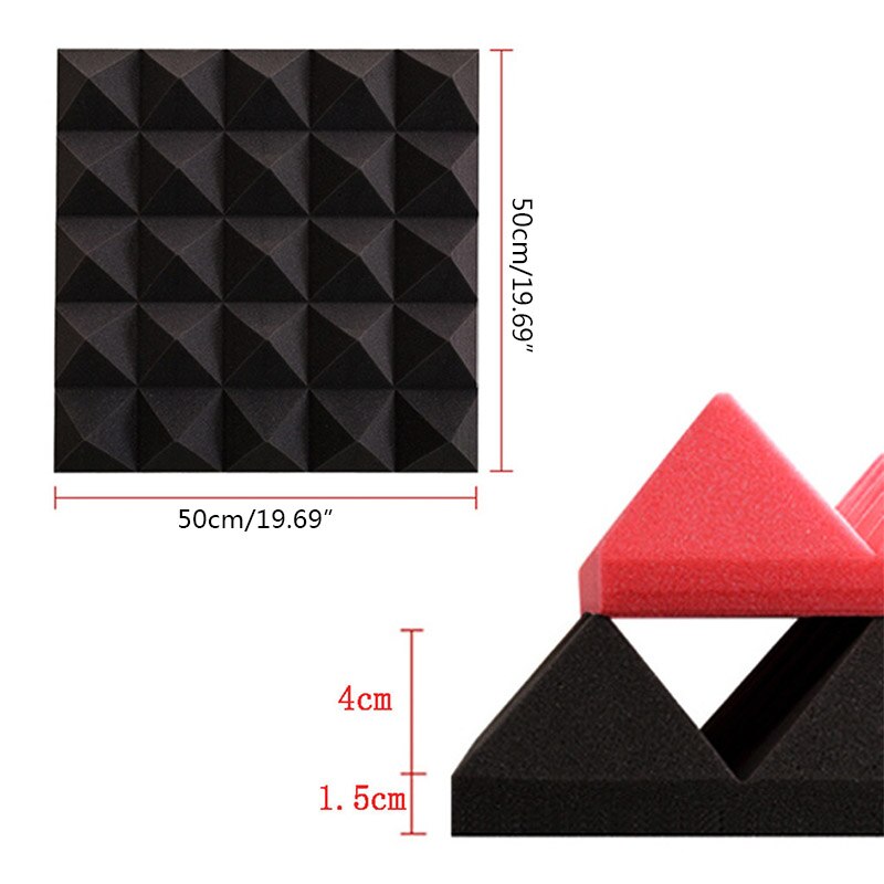 50x50cmx5.5cm Akoestische Geluidsdicht Stop Absorptie Piramide Studio Schuim