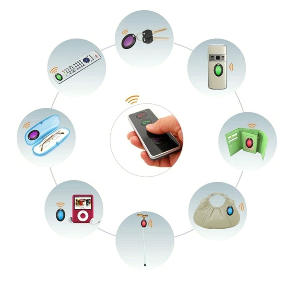 Key Finder Wireless Tracking Tool Caller Locator 1 Transmitter And 4 Receivers House Smart Anti-lost Alarm LED Light Beeper