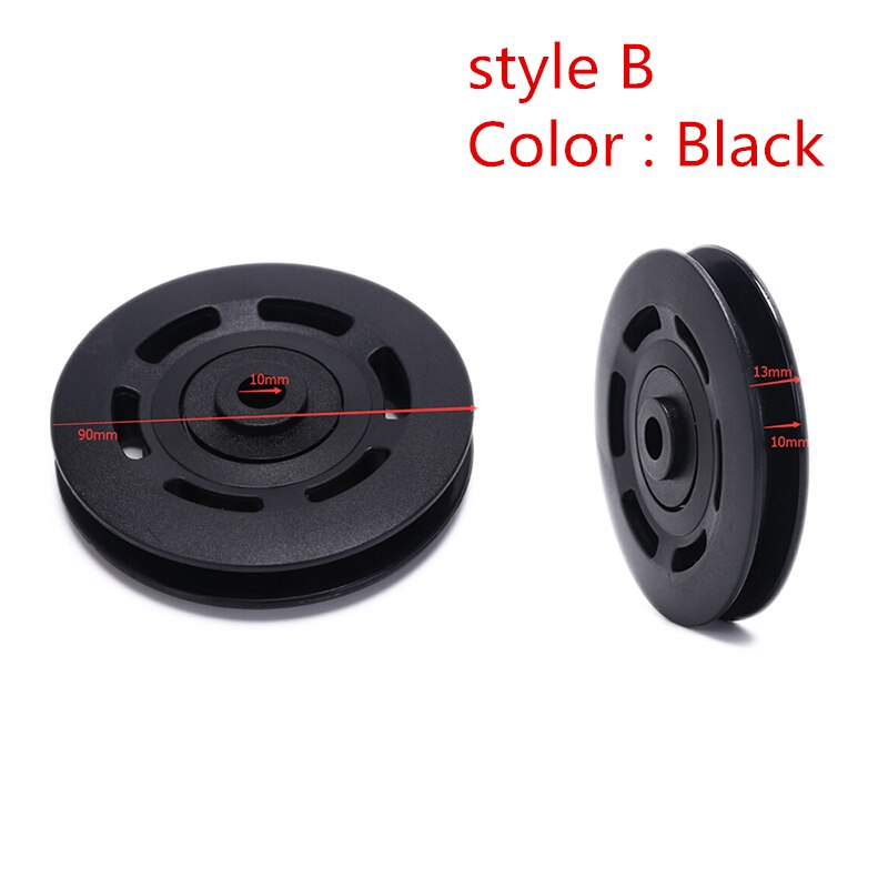 Universal External 50mm/90mm/100mm Diameter Wearproof Nylon Bearing Pulley Wheel Cable Gym Fitness Equipment Part Color Randomly: Green