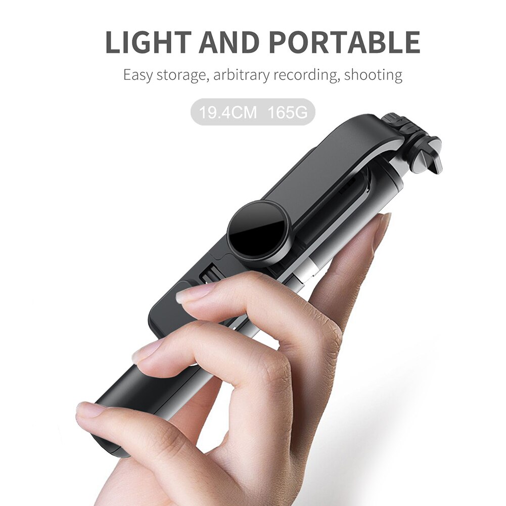 Q02S Bluetooth Selfie Stick Tripod with Dimmable Fill Light Portable Extendable Monopod + Remote Shutter Monopod Artifact Rod