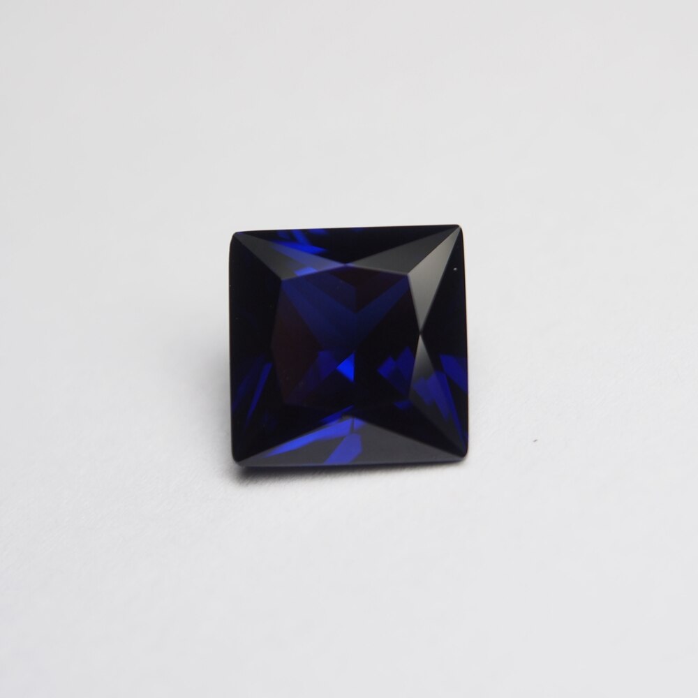 6*6mm 10 stuk/zak plein princess Cut Royal Blue sapphire stone voor sieraden maken