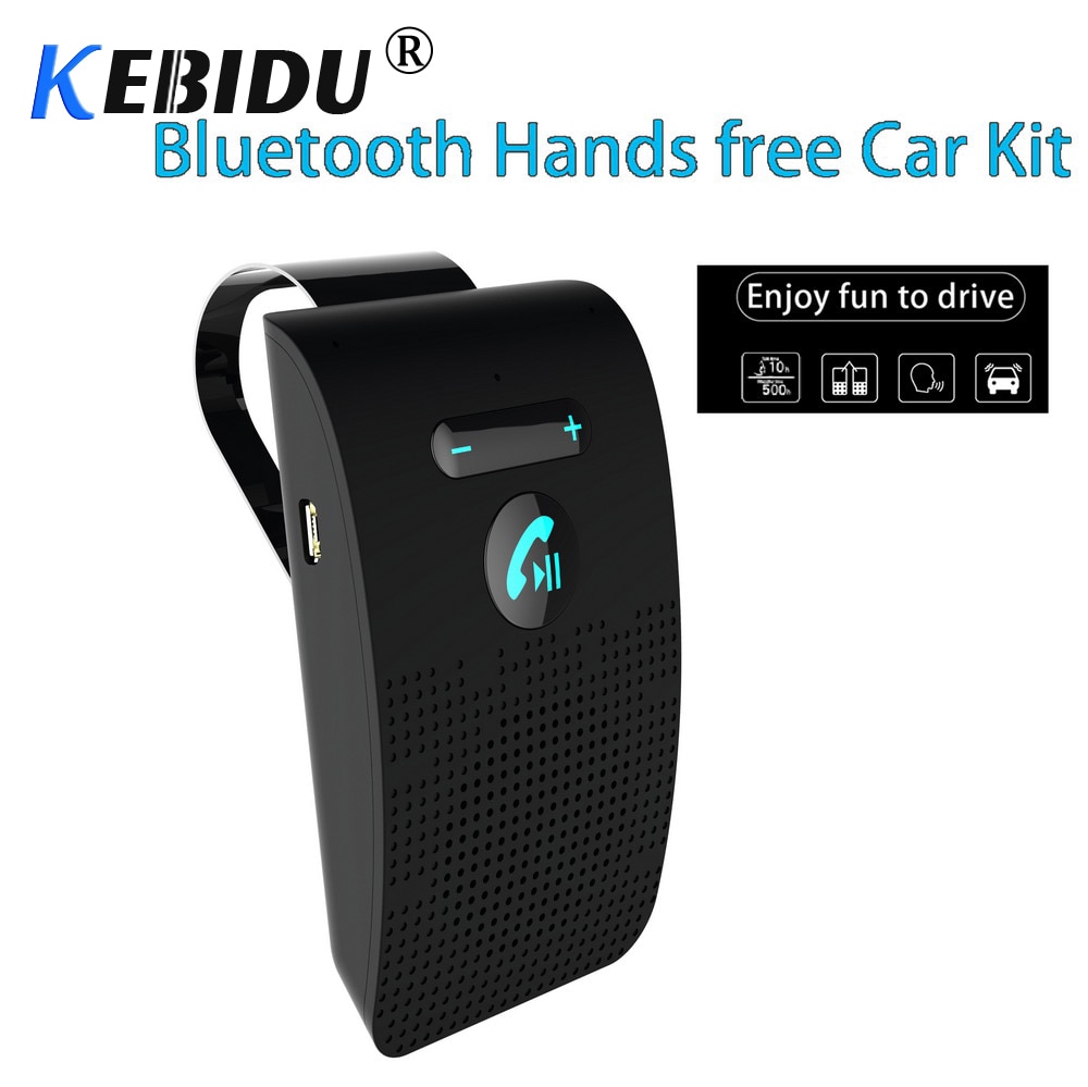 Kebidu Bluetooth 4.2 Handsfree Car Kit Wireless Auto Speakerphone Carkit Zonneklep Hi-Fi Lound Speaker Voor Auto