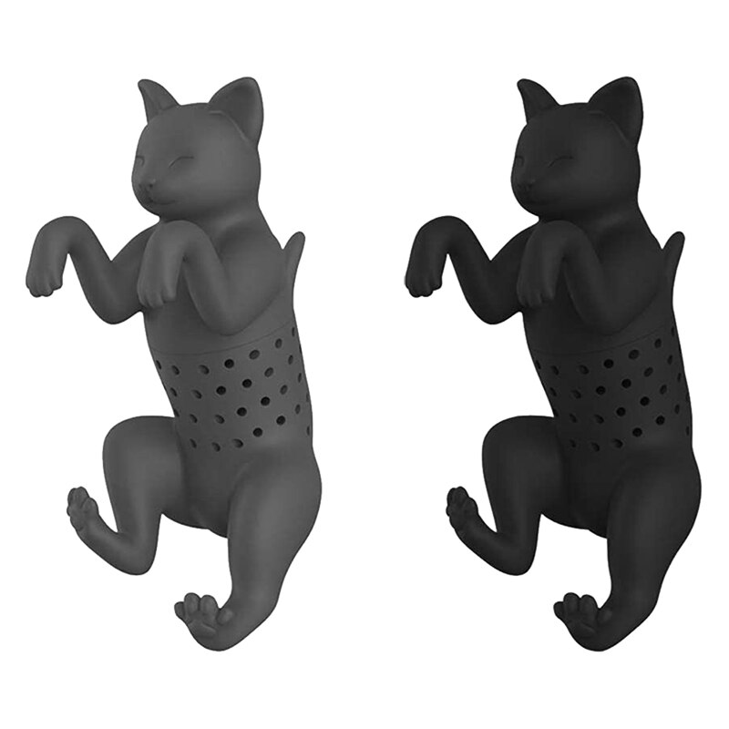 Bolsa de té de silicona para gatos, Infusor de hojas de grado alimenticio, filtro de especias de hierbas, dispositivo de elaboración, tetera, bolsitas de té, herramientas de cocina