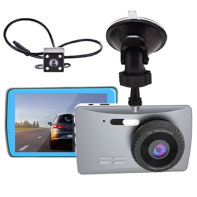 Q5 3.6 "1080P voiture enregistreur vidéo DVR tableau de bord caméra vue arrière HD boucle enregistrement Vision nocturne g-sensor 170 ° grand Angle Dashcam DVR: Dual Lens / 8 G