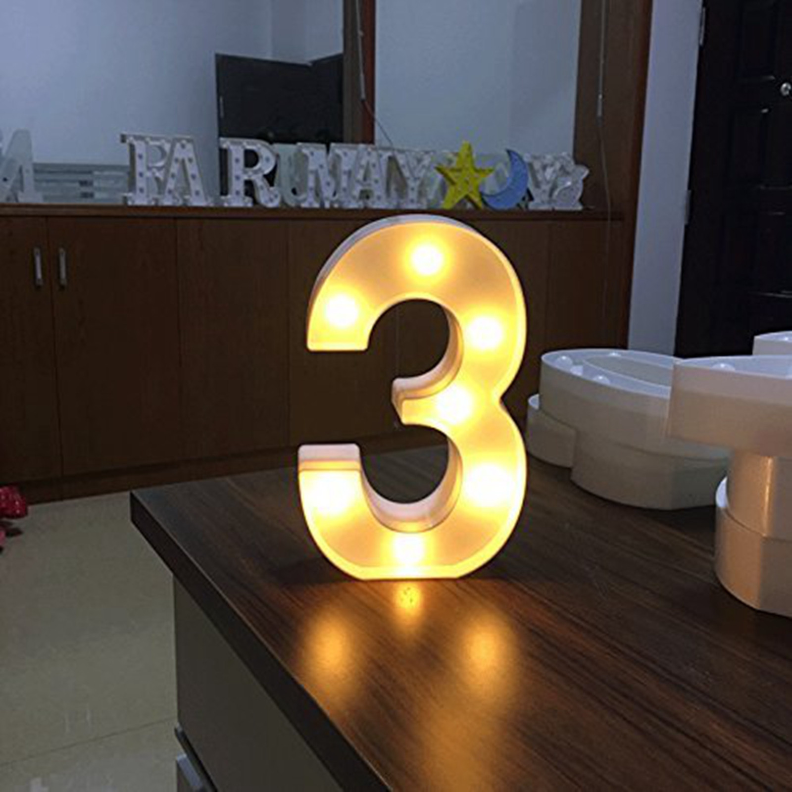 Number LED Night Lights Luminous Number Letter Lamp Light for Home Wedding Birthday Christmas Party Decoration Scene Props: Pink