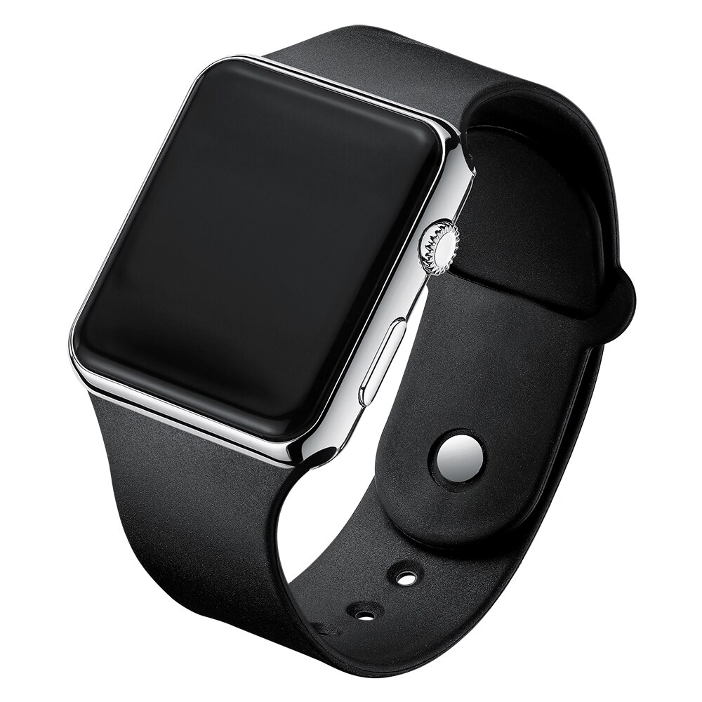Mens Watch For kids Women Men Couple Electronic LED Digital Sports watches for men Hodinky digital relogio часы A001: Black Silver