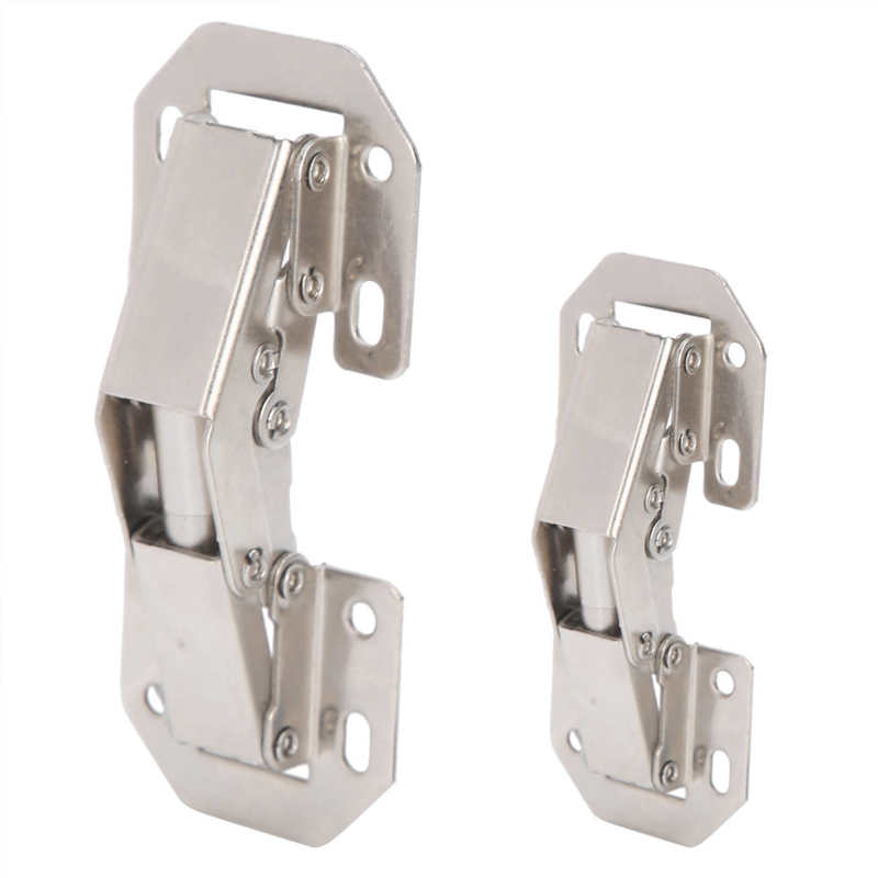 10Pcs Cabinet Hinges No-Drilling Hole Bridge Shaped Cupboard Door Hinges Soft Close Hinges Damper Buffer Furniture Hardware