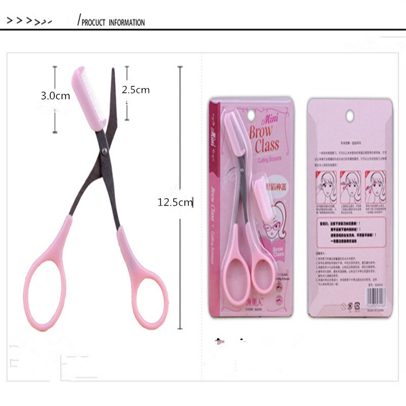 Trymer robić brwi nożycowy z grzebieniem depilacja twarzy pielęgnacja golarka golarka akcesoria robić makijażu kosmetycznego oko brew kształtownik