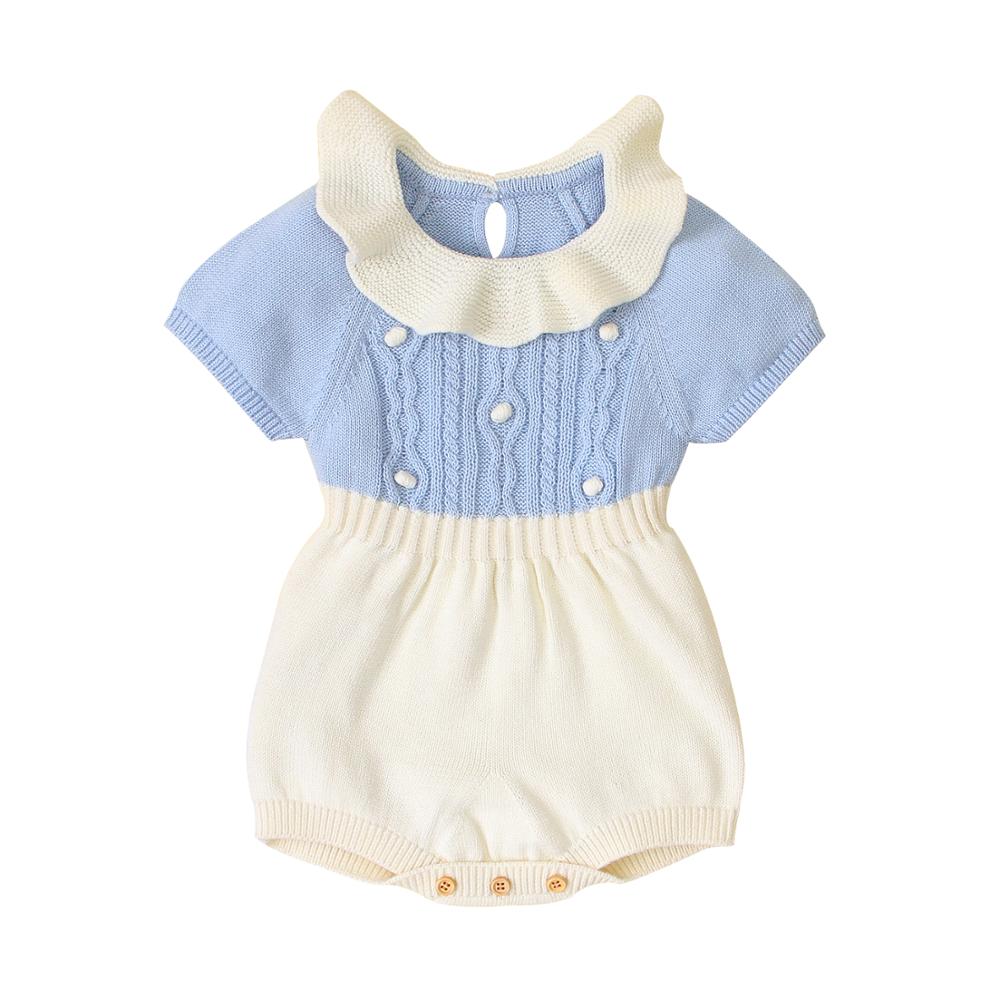 Bébé Body manches courtes -né Bebes fille corps hauts de enfant en bas âge enfants tricoté combinaisons enfants tenues infantile combinaison