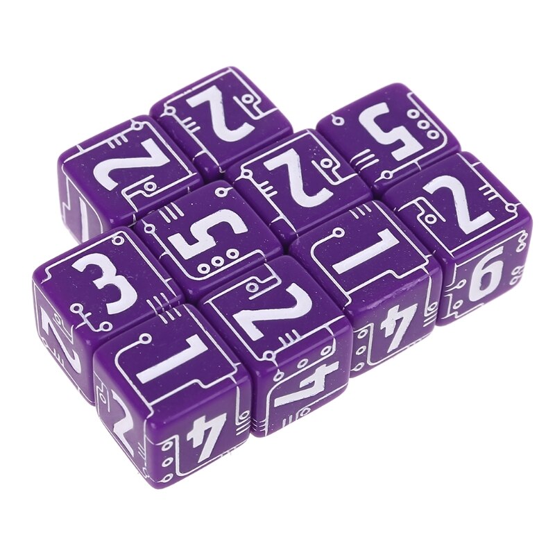 Jeu de rôle avec dés en ligne sur 6 faces, perles vierges pour ordinateur de bureau, 10 pièces/ensemble