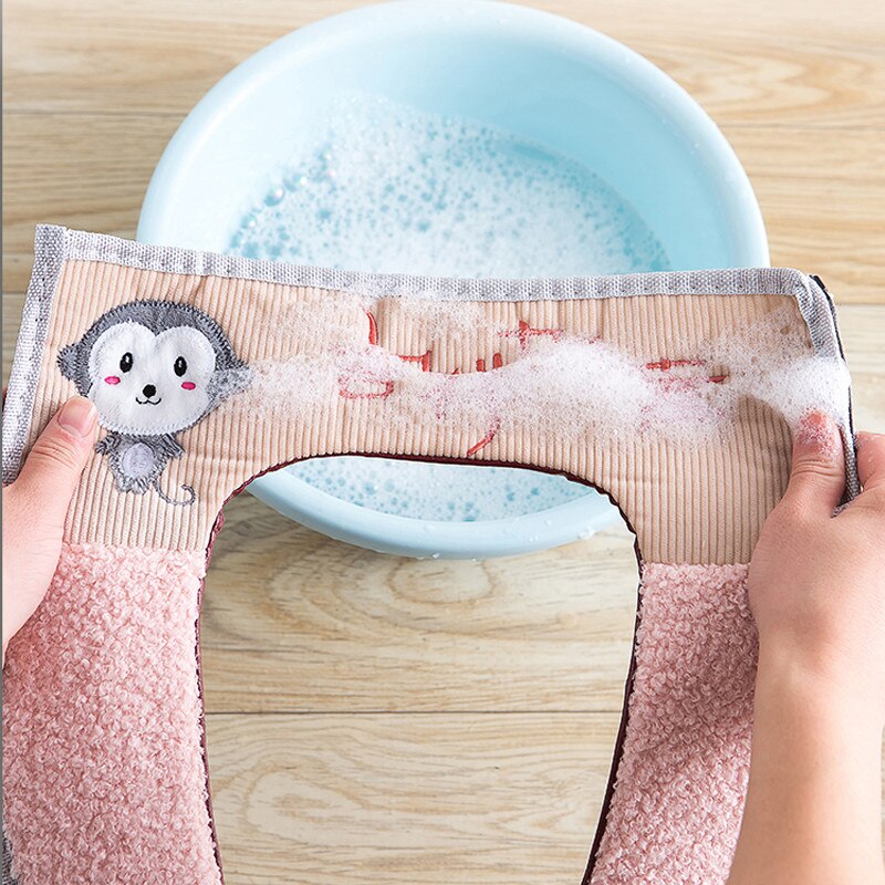 Toiletbril Mat Setbathroom Universele 2 Stks/set Kussen + Deksel Cover Warm Soft Wasbare Closestool Seat Case Winter Pad Bidet matten