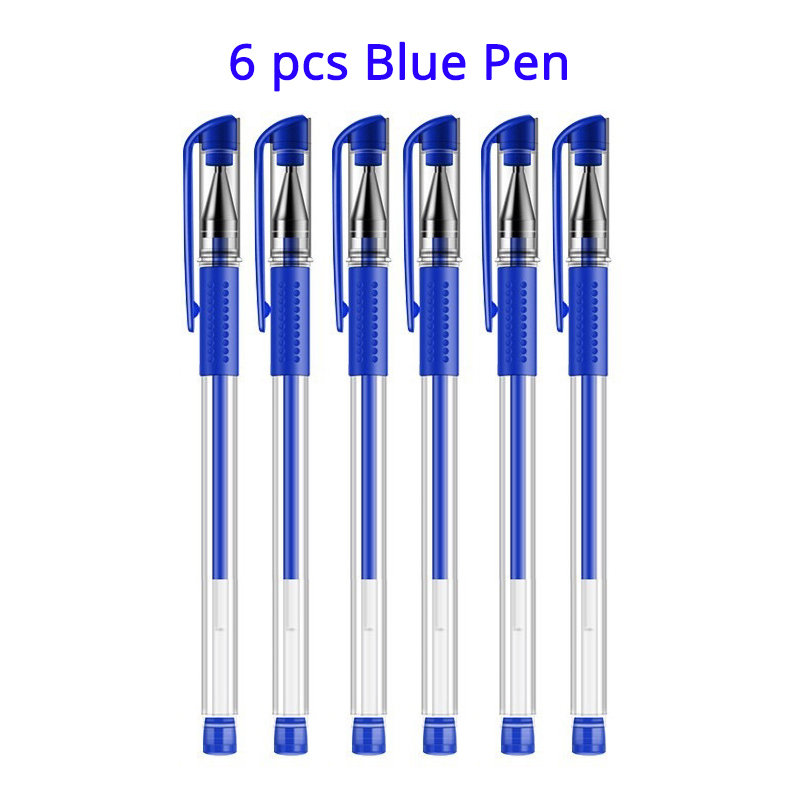 Gel Pen Set Black Blue Ballpoint 0.5 mm Refills Cute School & office writing pens supplies Kawaii Korean Stationery: light yellow