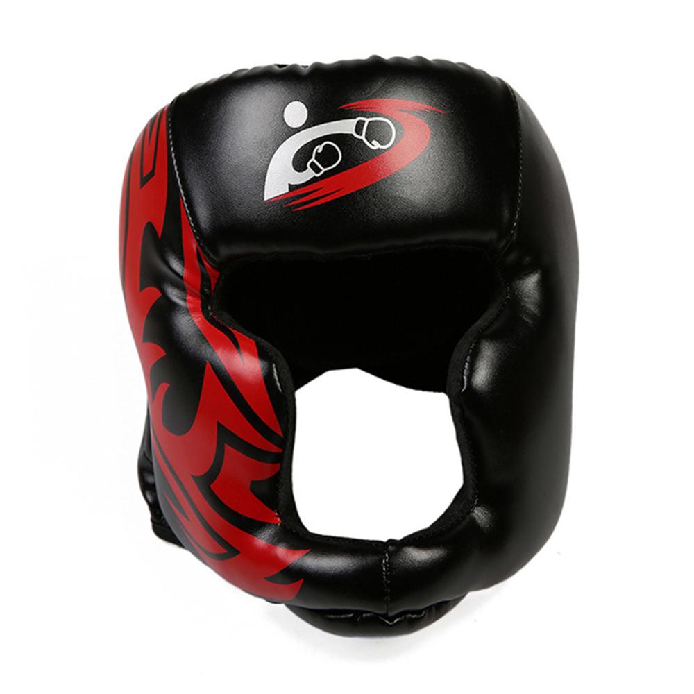 Gratis Grootte Muay Thai Boxing Taekwondo Mma Helm Hoofd Protector Karate Sparring Kickboxing Beschermende Hoofddeksels: Black