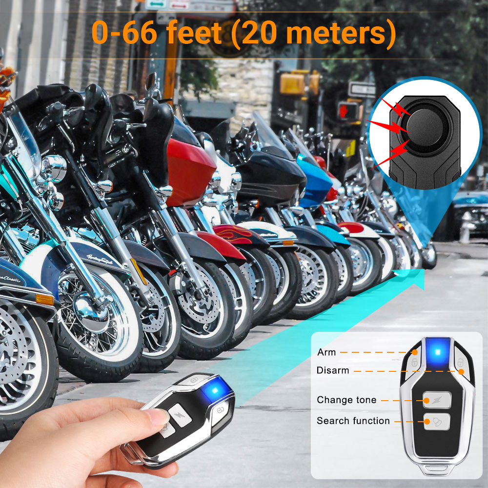 Extractme – alarme de Moto, télécommande sans fil, étanche, 113db, pour vélo, Scooter électrique, Moto, alarme de sécurité antivol