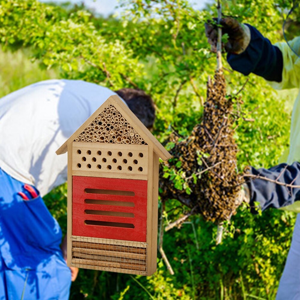 Bi hus træ bi boks insekt bi hus biavler værktøjer honning værktøj reder insekter boks bug værelse ly haven dekoration