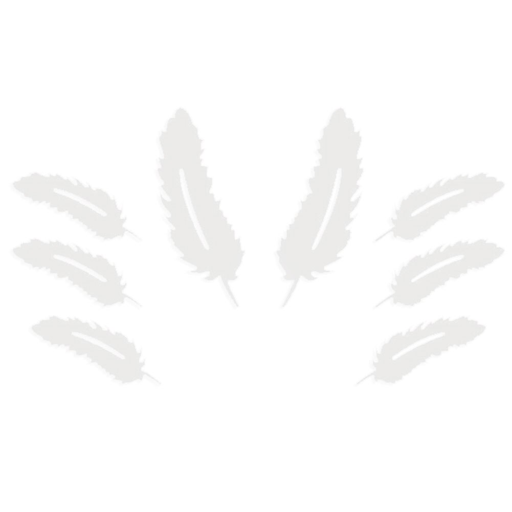 8 sztuk/zestaw pióro kształt lustro DIY dekoracyjne naklejki ścienne salon Dom dekoracje: Srebrny