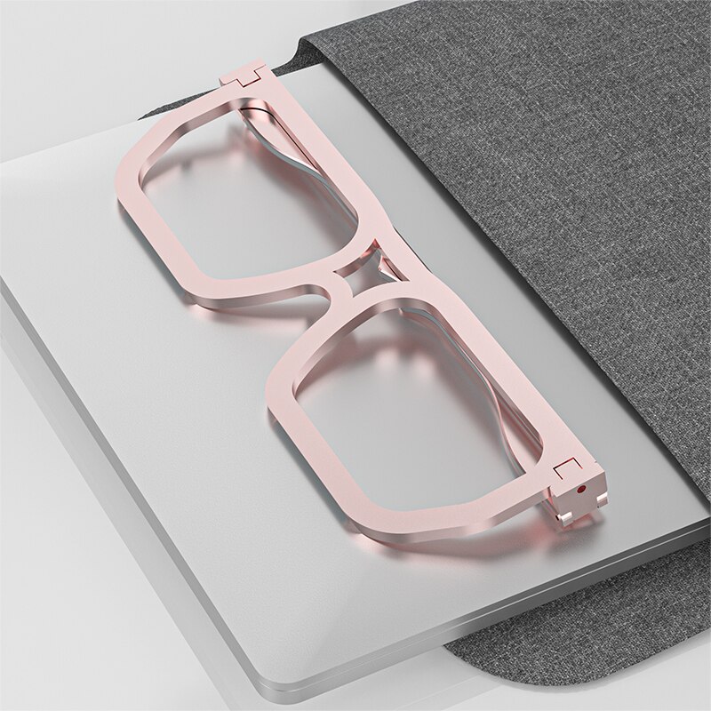 Faltbarer laptopständer aus aluminiumlegierung in brillenform, universelle notebook-halterung für 16in laptops, ipads und tablets zum lesen und arbeiten: Rosa