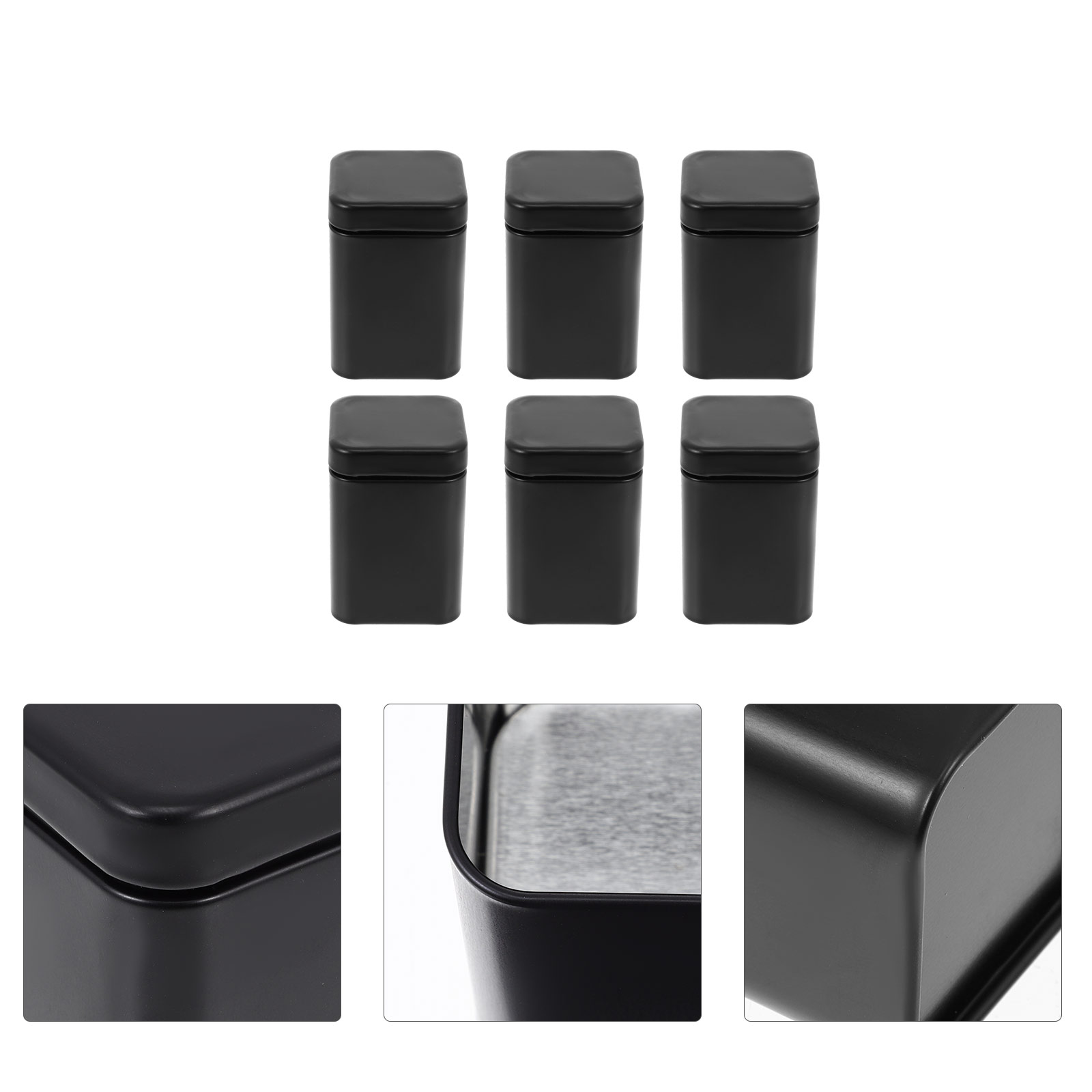 6pcs Tinplate Tea Cans Tea Cans Ceramic Cans Tea Canisters Food Storage Containers for Home Cafe Hotel