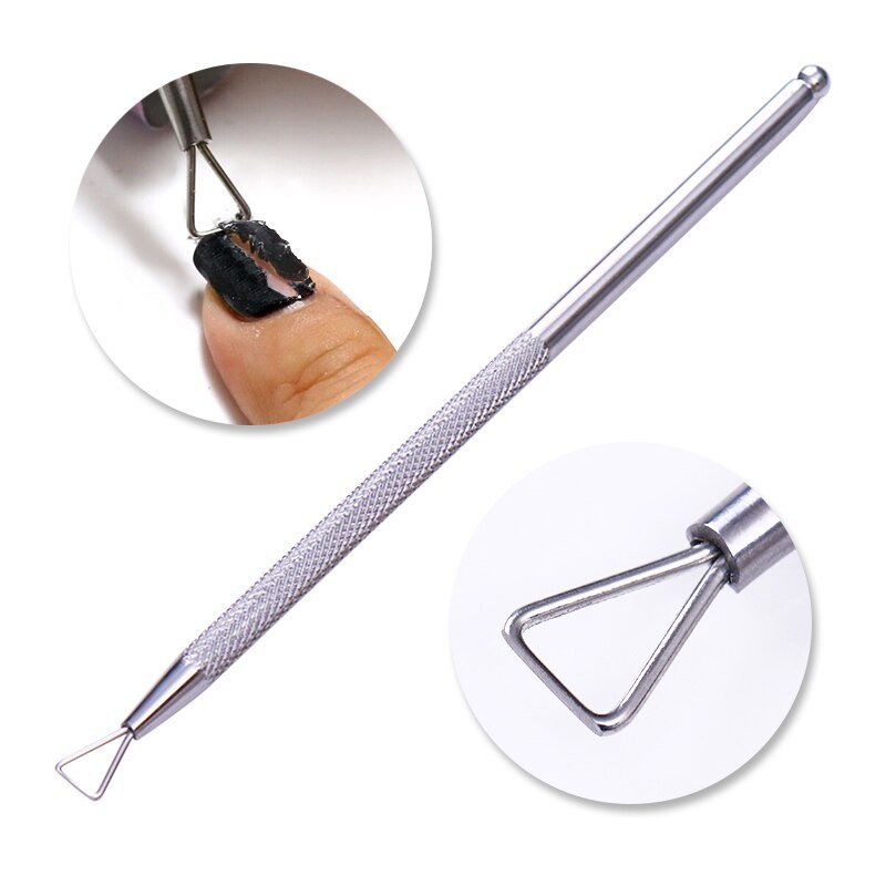 Dual-ended Stainless Steel Cuticle Remover Pusher UV Gel Remover Remove Bandage Adhesive Roll Manicure Nail Art Tool