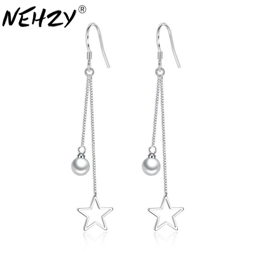 NEHZY 925 Stamp Sterling silver Woman Earrings decorated tassel pearl silver earrings long exaggerated wild ears earrings