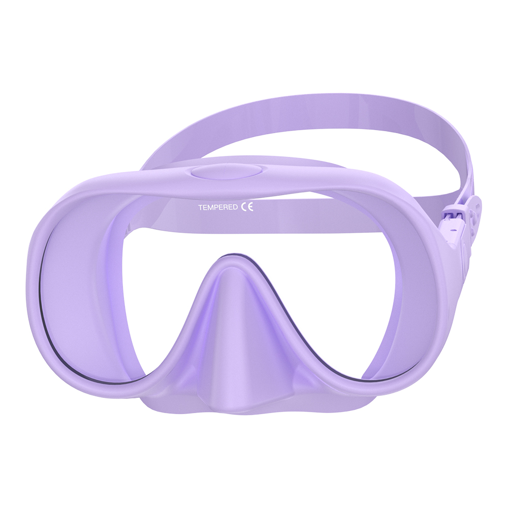 Máscara de buceo sin marco HD panorámica vista ultraancha vidrio templado snorkel gafas de natación adecuadas para adultos: YELLOW