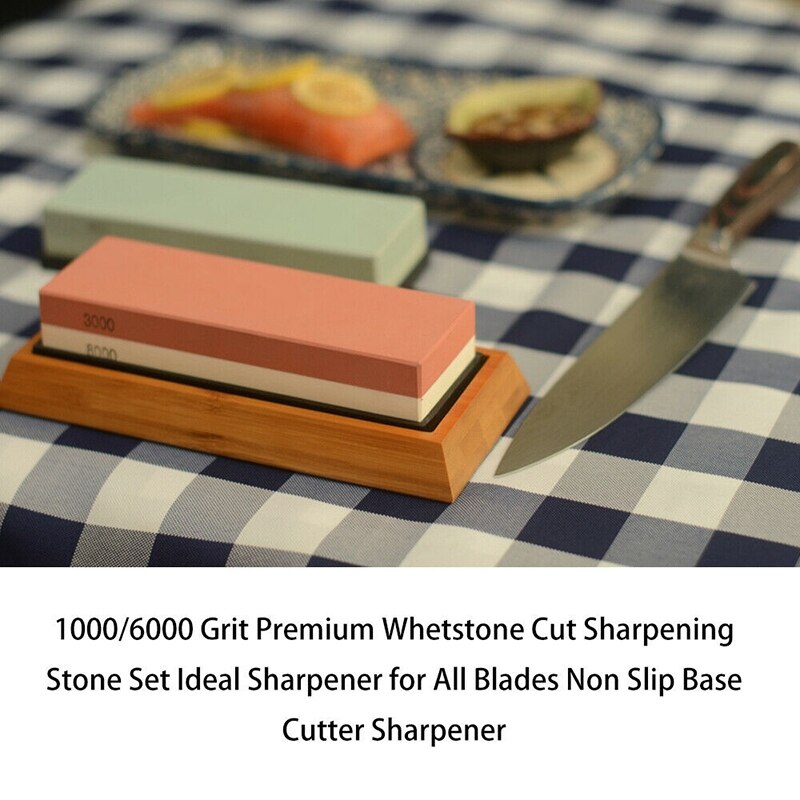 Whetstone 400/1000 3000/8000 Grit, Sharpening Stone for All Blades with Non-Slip Base Cutter Sharpener and Angle Guide