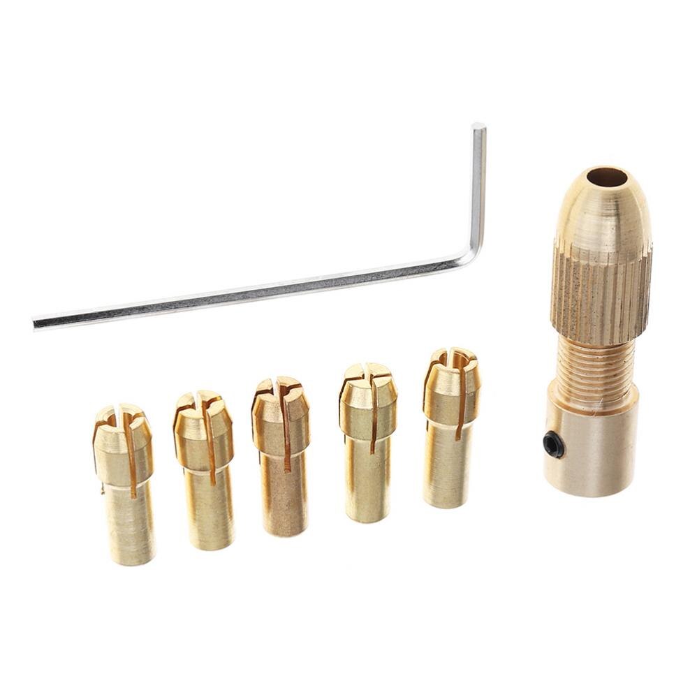 7Pcs 5.05Mm Mini Zelf Aanscherping Boor Klauwplaten Ondersteuning 0.5-3.0Mm Boor Voor Abs Board/verlichting Board Punch