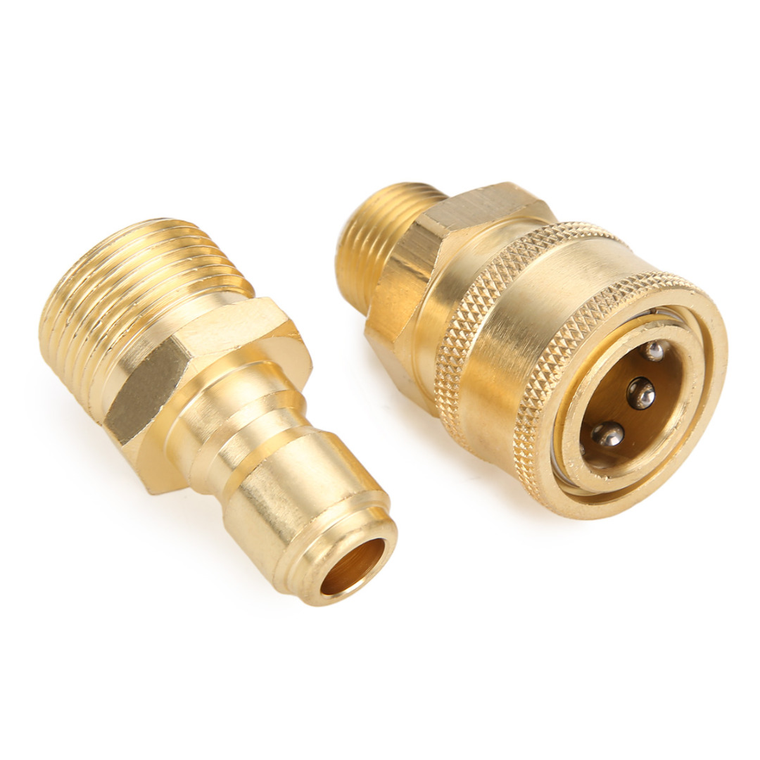 2pcs/set M22 Quick Release Adapter Connecter Coupling 14.8MM For Pressure Washer Hose Replacement Garden Tool