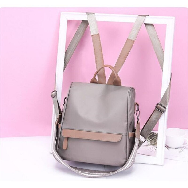 Anti-theft Women Backpacks Famous Brand Ladies Large Capacity Backpack Oxford Women Backpacks: Gray