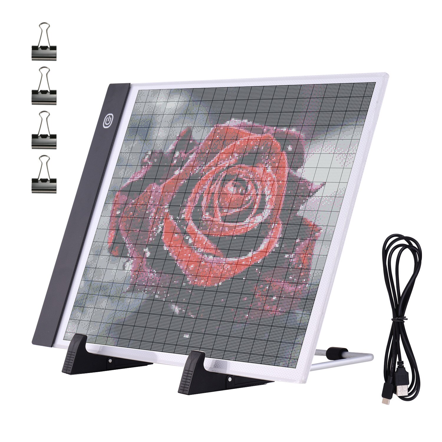 133 Pieces DIY Diamonds Painting Tools and Accessories Kits with A4 Tracing Light Box Multi-Size Diamond Pen Tray Kits: 7pcs tools set
