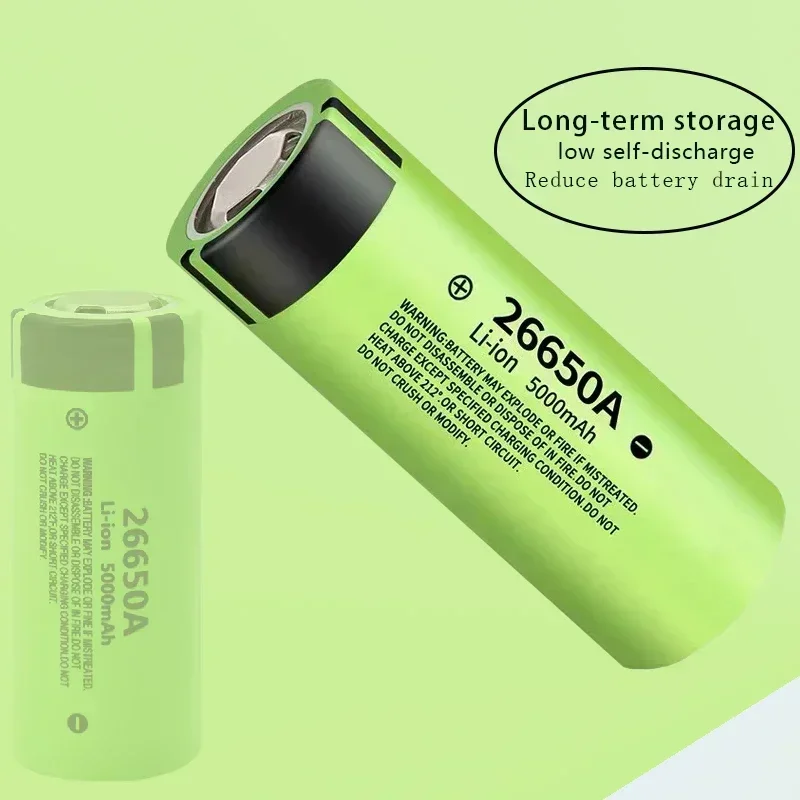 100% Original 26650 20A Power Rechargeable Lithium Battery 26650A , 3.7V 5000mah Suitable for Flashlight