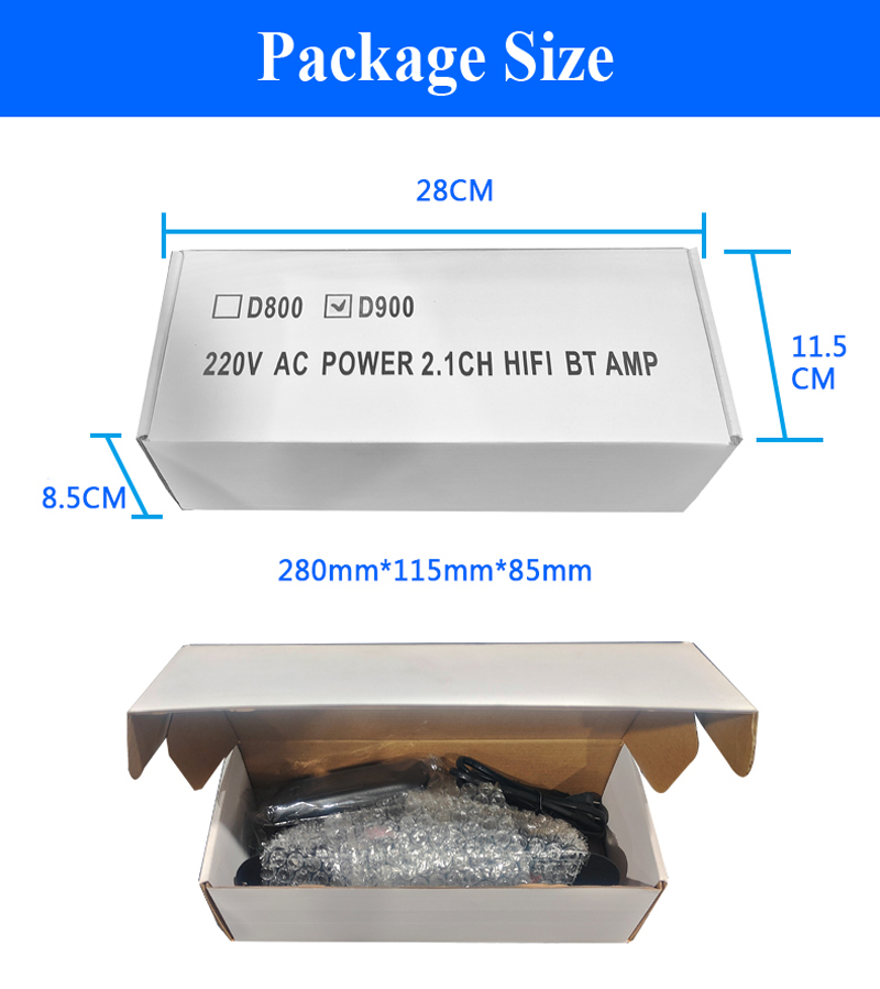 Audio Amplifier Board D900 TPA3116 Channel 2.1 Bluetooth5.0 USB Reverb Adjustment 50W+50W+100W Power Amplifier Board for Karaoke